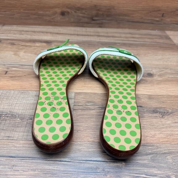 Kate Spade Shoes Womens Size 10 Green Polka Dot Mules Made in Italy Slide Sandal - Picture 3 of 6